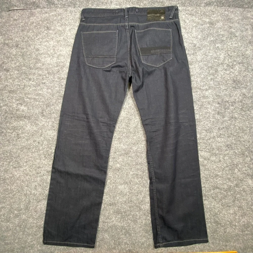 Ecko Unltd Mens Relaxed Fit Dark Indigo Denim Jeans W36 L31 Streetwear Y2K Logo‎